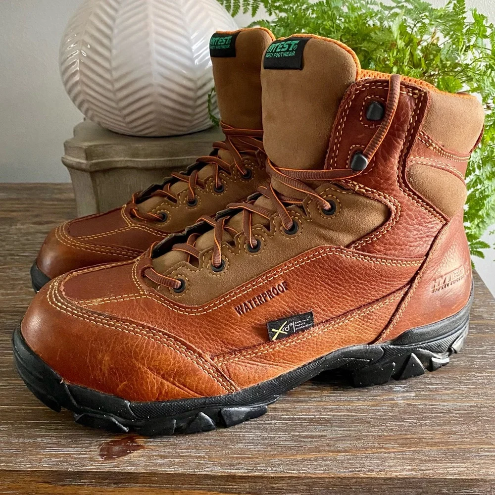HYTEST Mens Waterproof Leather Composite Toe Poron XRD Met-Guard 6”‎ Boots 12W